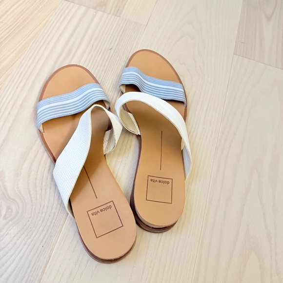 DOLCE VITA PACI SANDAL SIZE 8 BLUE AND WHITE - Picture 3 of 6